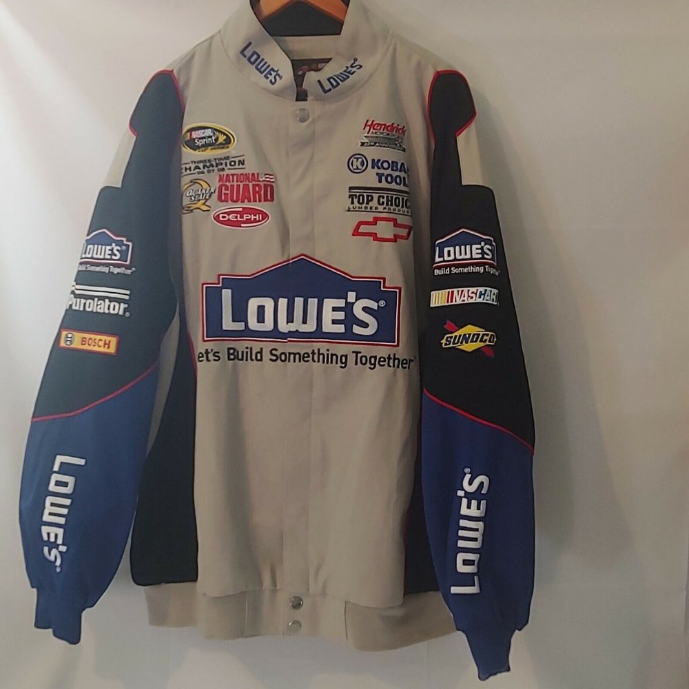 Nascar Chase Authentics Mens 3XL Jimmy Johnson Jacket Burnt Rubber Lowes Race